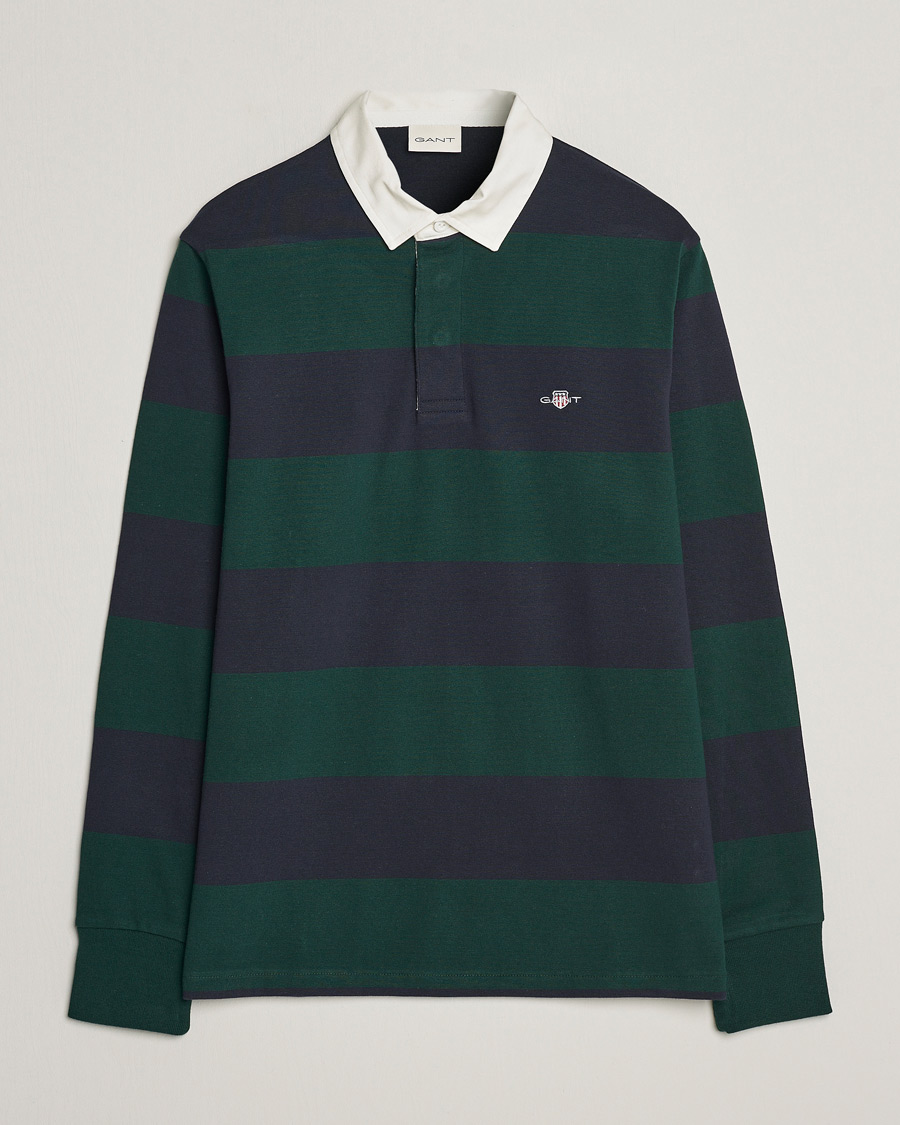 Men | Sweaters & Knitwear | GANT | Original Barstripe Heavy Rugger Tartan Green