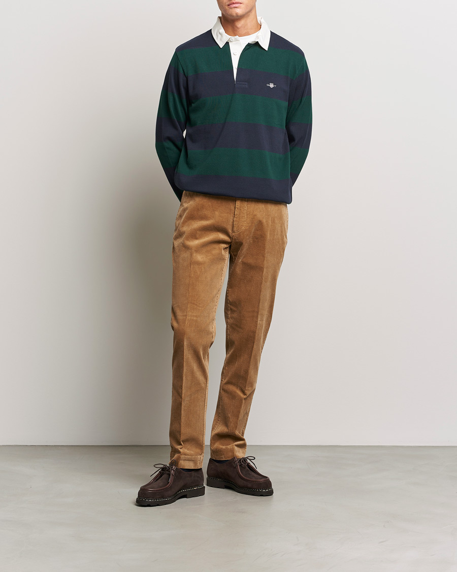 Men | Sweaters & Knitwear | GANT | Original Barstripe Heavy Rugger Tartan Green