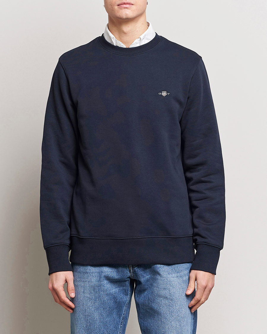Men | Sweaters & Knitwear | Gant | Original Crew Neck Sweatshirt Evening Blue