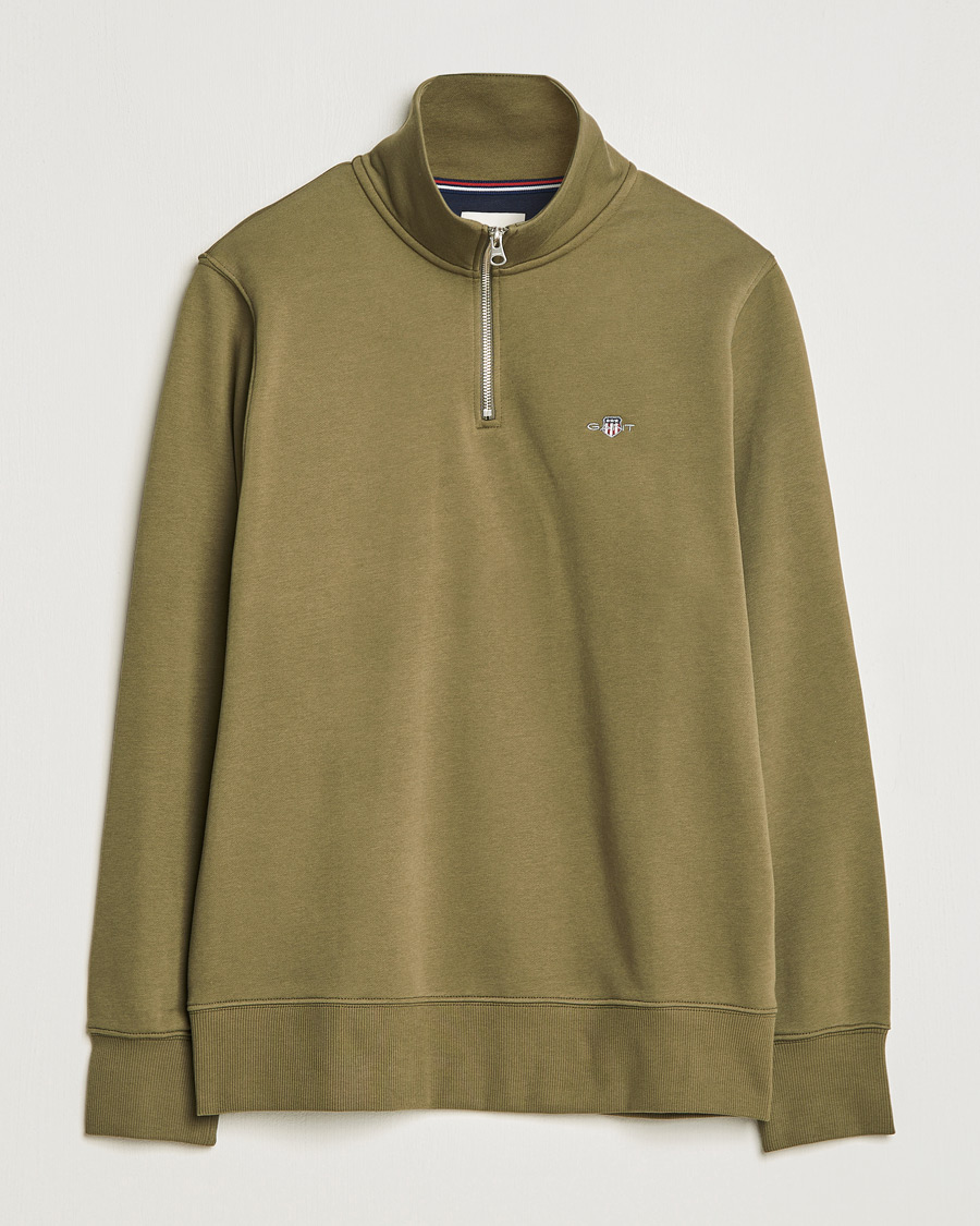 Men | Sweaters & Knitwear | GANT | Original Half Zip Sweater Juniper Green