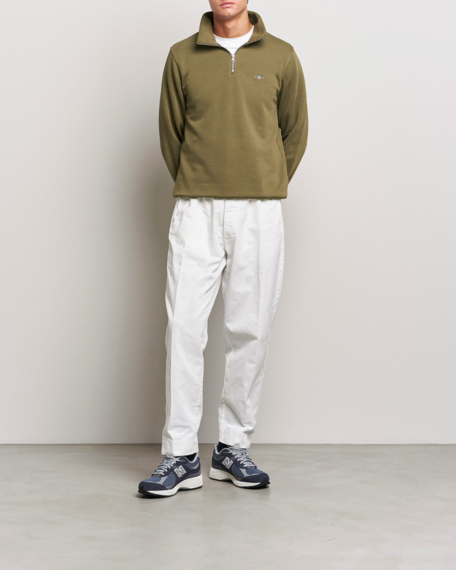 Men | Sweaters & Knitwear | GANT | Original Half Zip Sweater Juniper Green