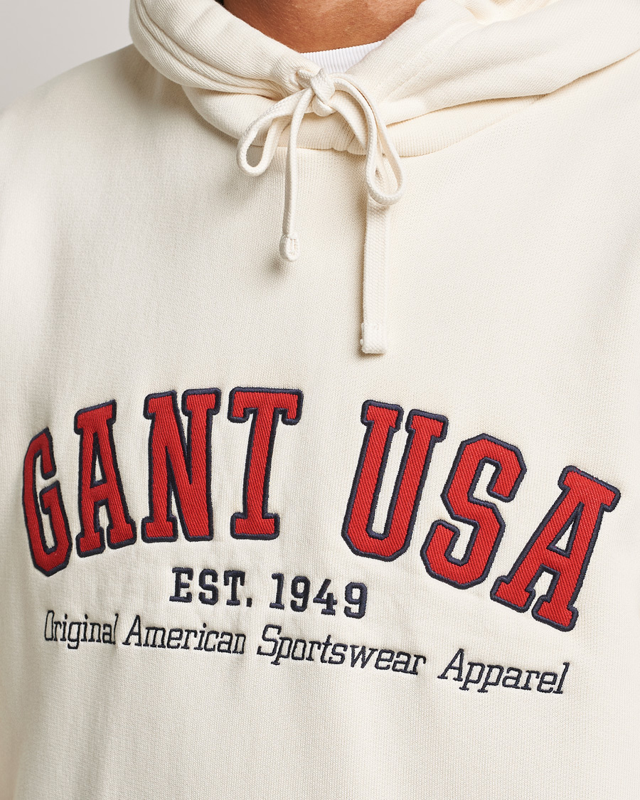 Men | Sweaters & Knitwear | GANT | USA Hoodie Cream