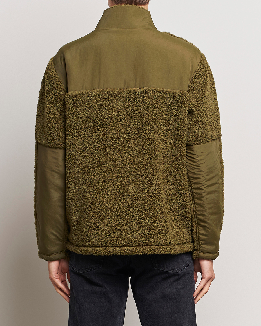 Men | Sweaters & Knitwear | GANT | Sherpa Fleece Full Zip Dark Cactus