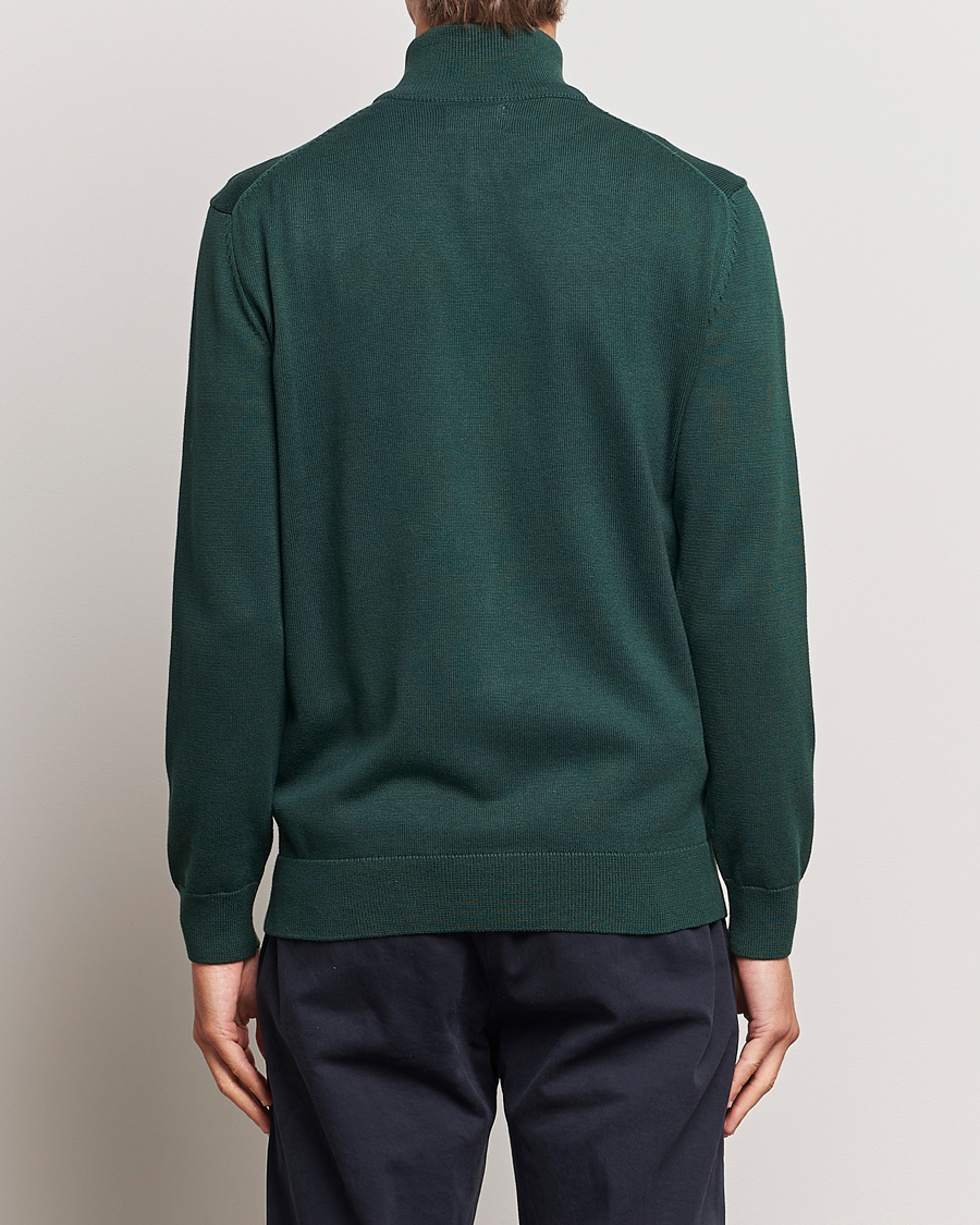 Men | Sweaters & Knitwear | GANT | Cotton Full Zip Tartan Green