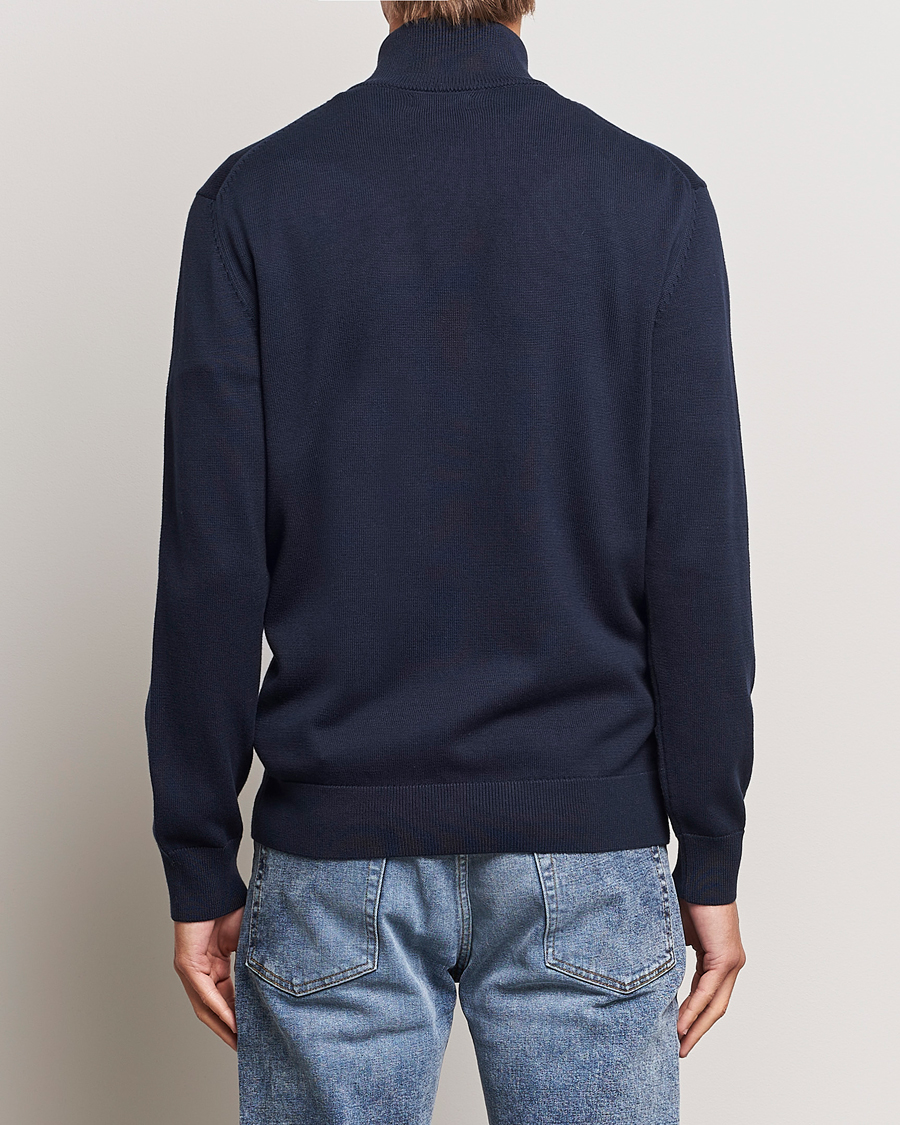 Men | Sweaters & Knitwear | Gant | Cotton Full Zip Cardigan Evening Blue