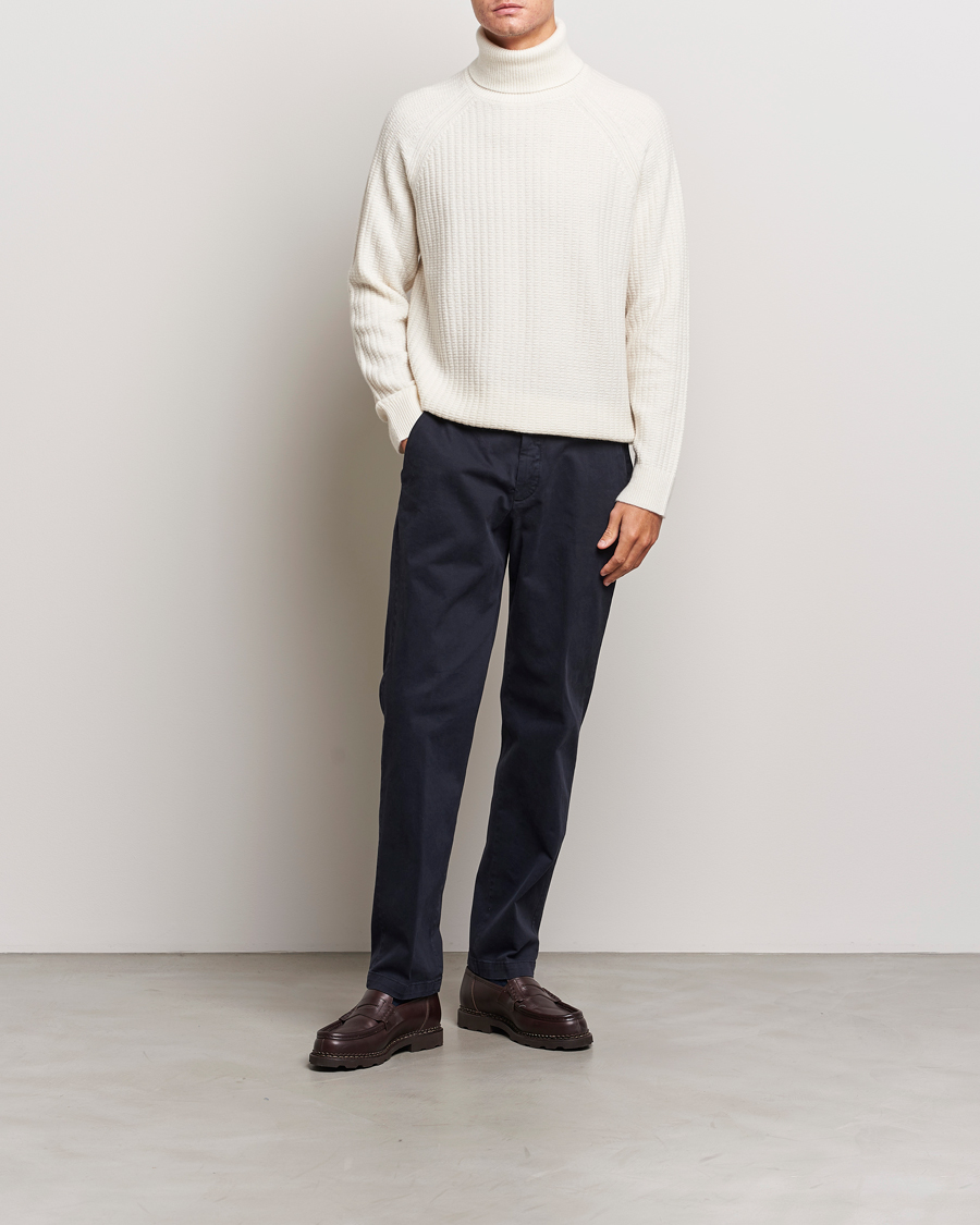 Men | Sweaters & Knitwear | GANT | Lambswool Textured Rollneck Cream