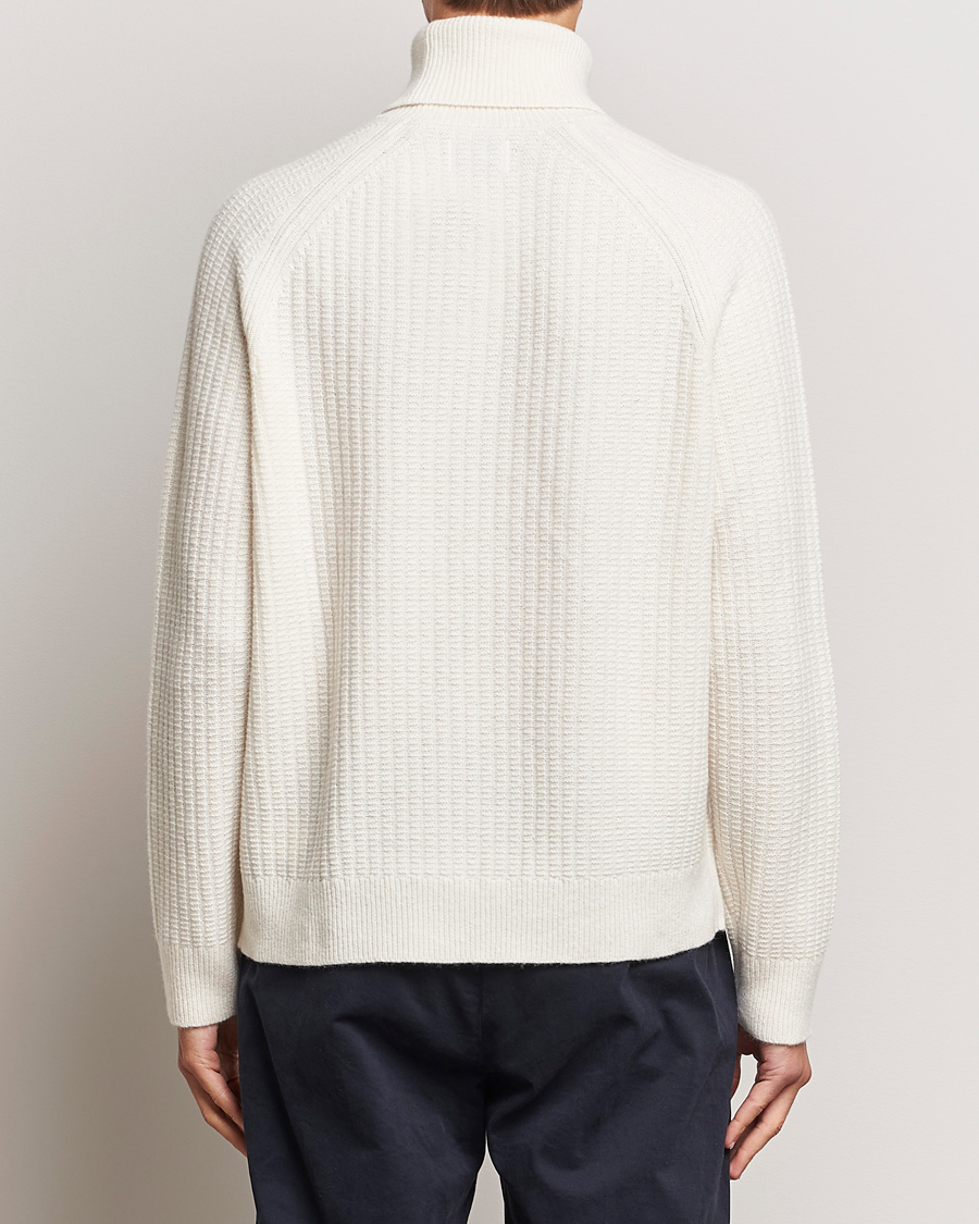 Men | Sweaters & Knitwear | GANT | Lambswool Textured Rollneck Cream