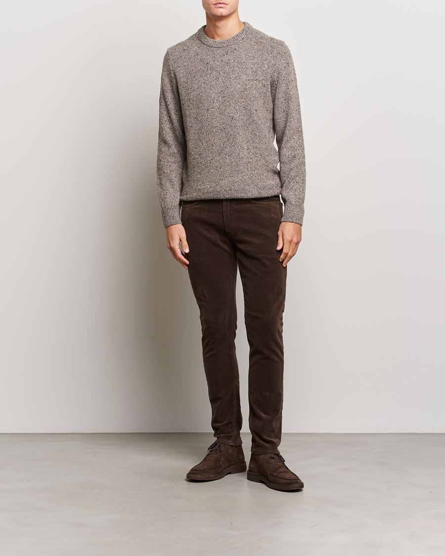 Men | Sweaters & Knitwear | GANT | Neps Donegal Crew Neck Sweater Dark Grey