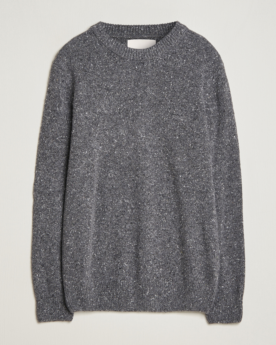 Men | Sweaters & Knitwear | GANT | Neps Donegal Crew Neck Sweater Antracite
