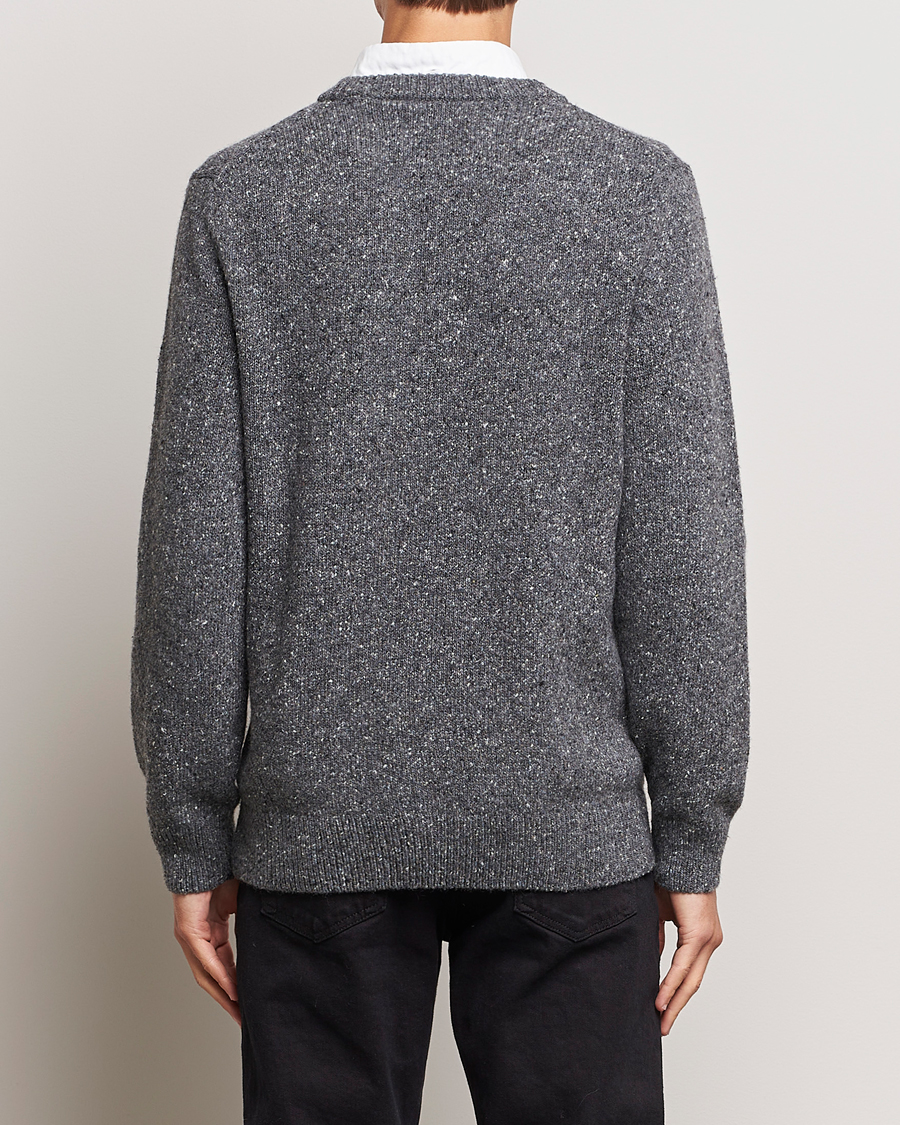 Men | Sweaters & Knitwear | GANT | Neps Donegal Crew Neck Sweater Antracite