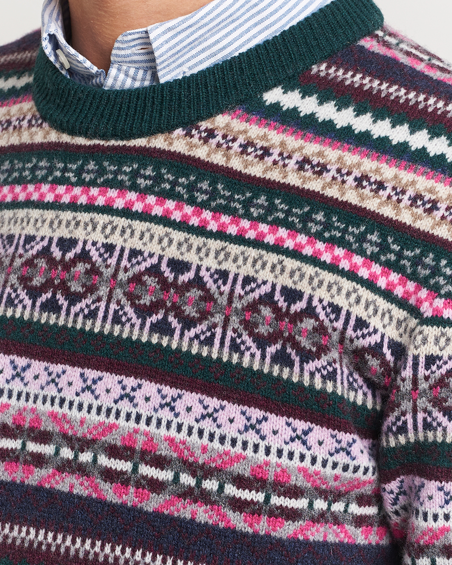 Men | Sweaters & Knitwear | GANT | Wool Fairisle Sweater Tartan Green