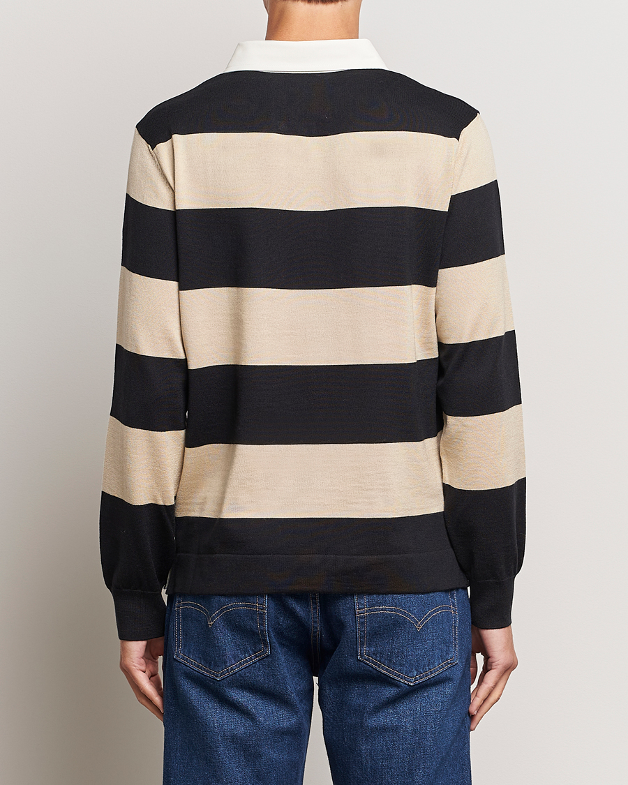 Men | Sweaters & Knitwear | GANT | Barstriped Knitted Rugger Beige/Navy