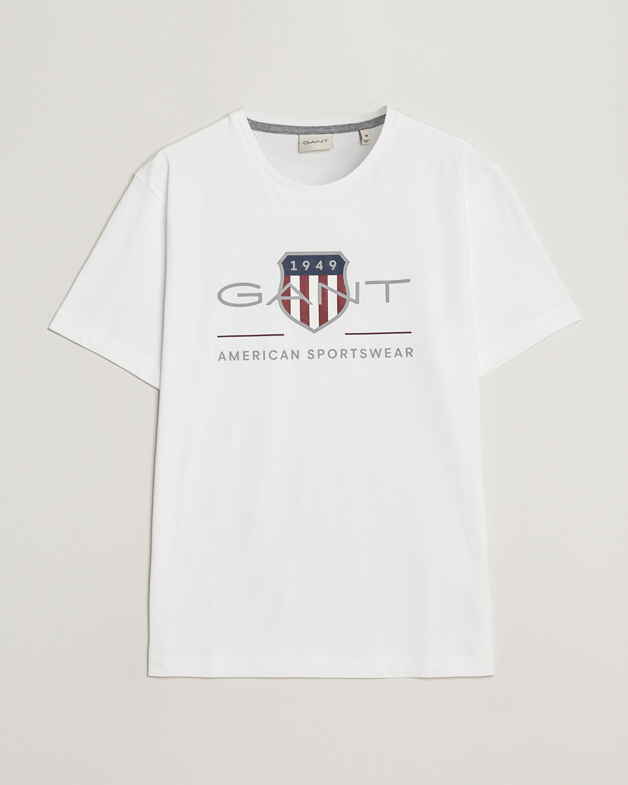 Men | Preppy Authentic | GANT | Archive Shield Logo T-Shirt White