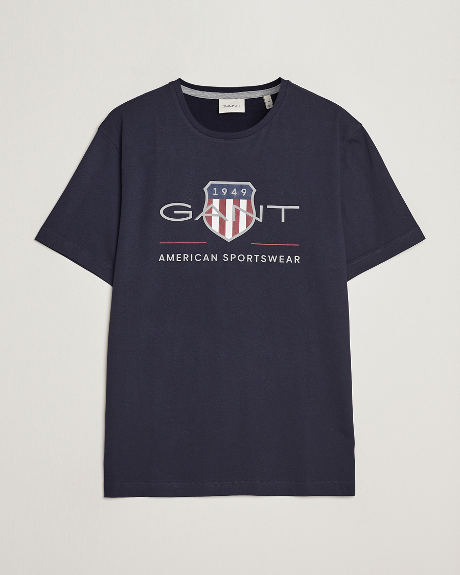 Men | Preppy Authentic | GANT | Archive Shield Logo T-Shirt Evening Blue