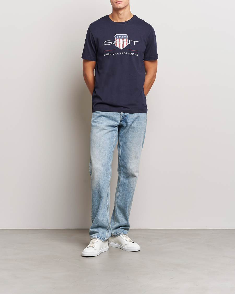 Men | T-Shirts | GANT | Archive Shield Logo T-Shirt Evening Blue