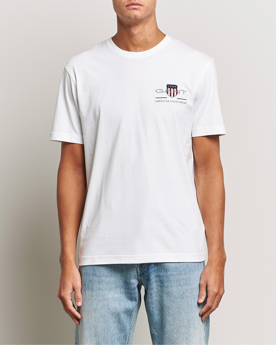 Men | Preppy Authentic | GANT | Archive Shield Small Logo T-Shirt White