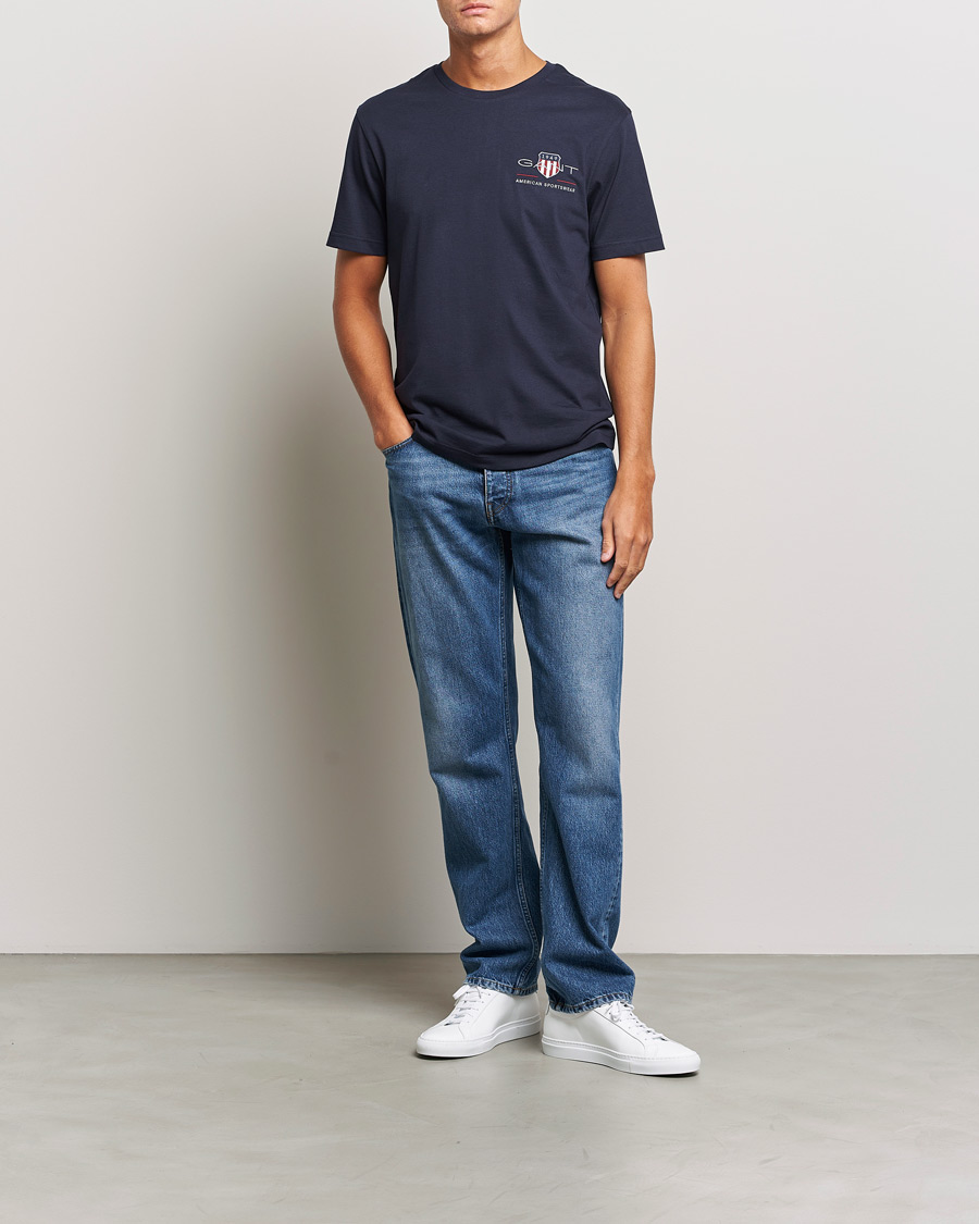 at Evening T-Shirt Shield Archive Logo Blue GANT Small
