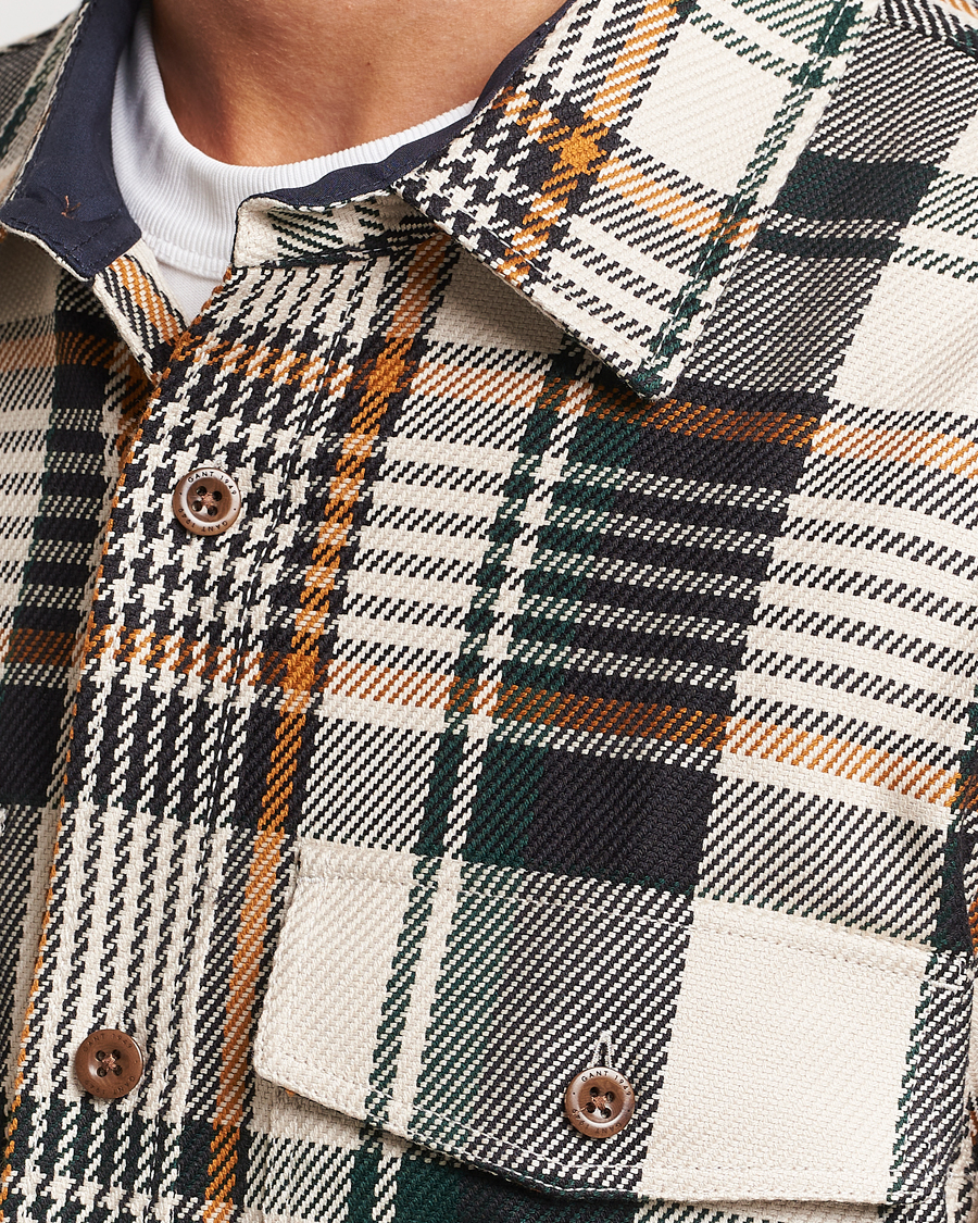 Men | Shirts | GANT | Heavy Twill Checked Overshirt Putty Multi