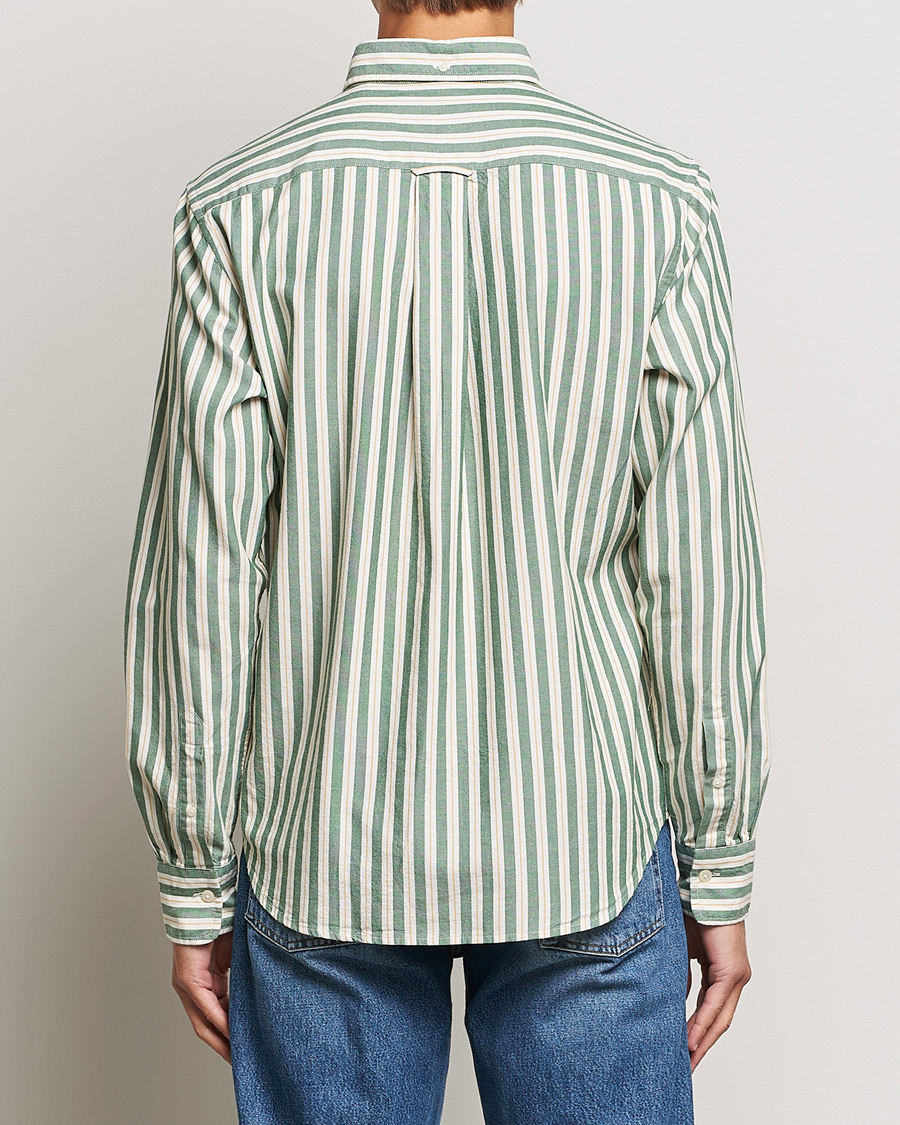 Men | Shirts | GANT | Regular Fit Archive Oxford Striped Shirt Forest Green
