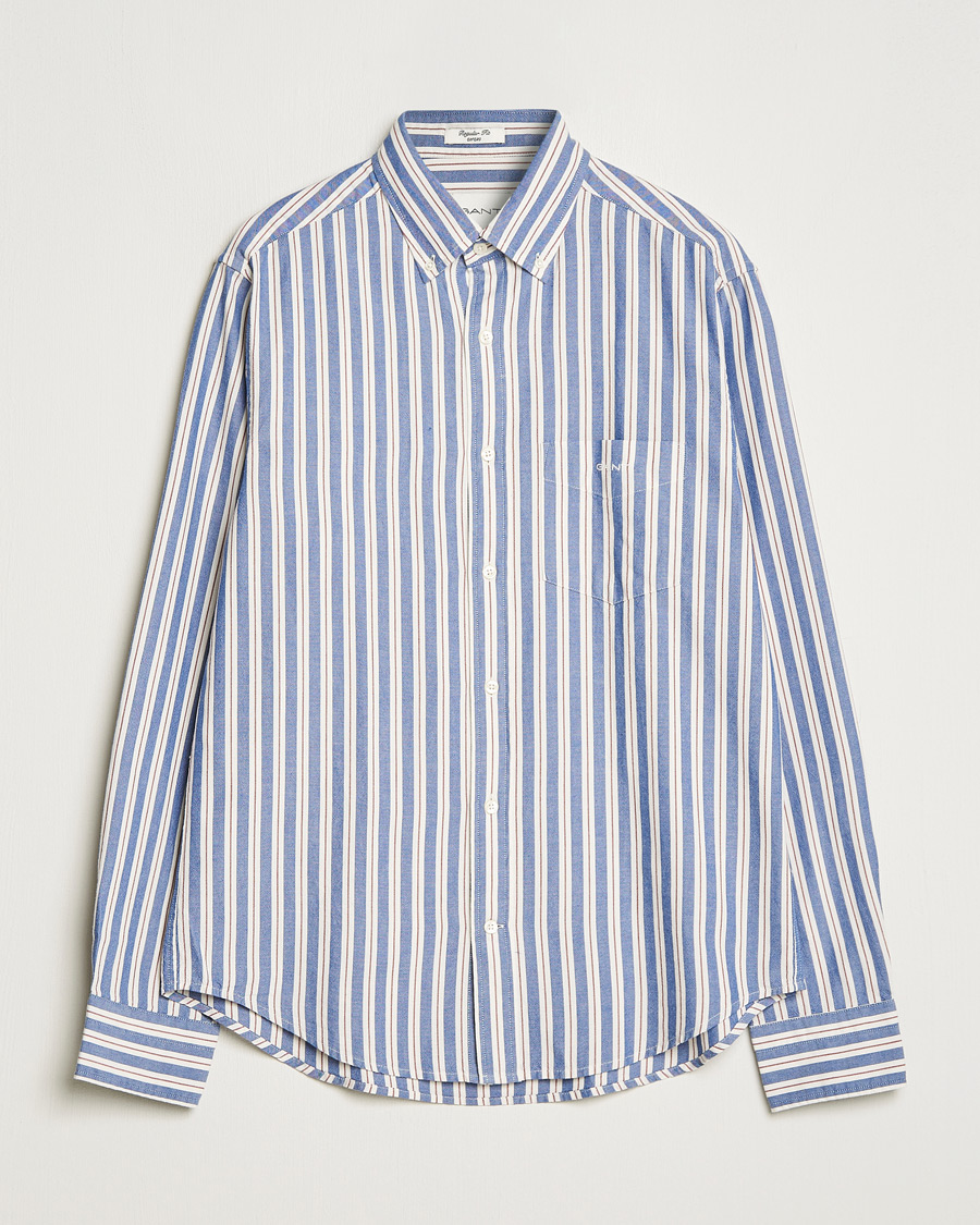 Men |  | GANT | Regular Fit Archive Oxford Striped Shirt College Blue
