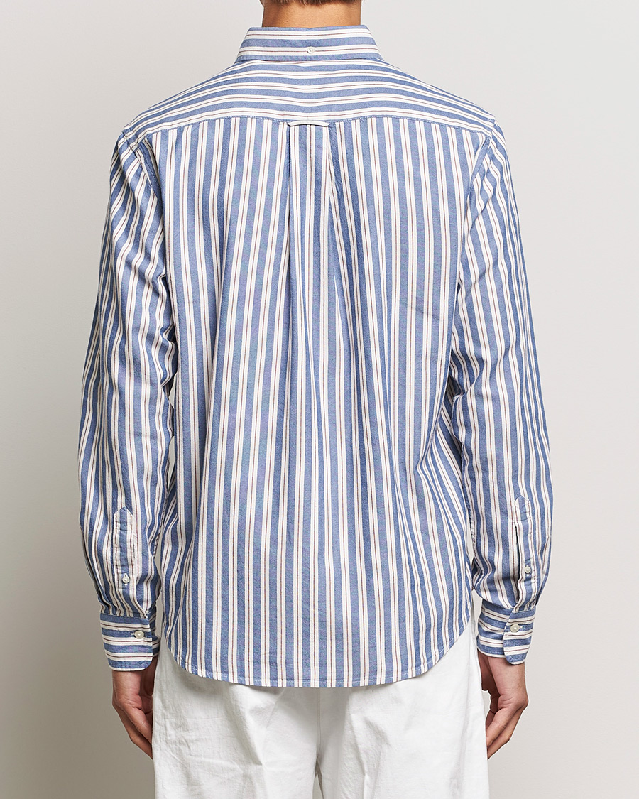 GANT Regular Fit Archive Oxford Striped Shirt College Blue at CareOfCarl.co