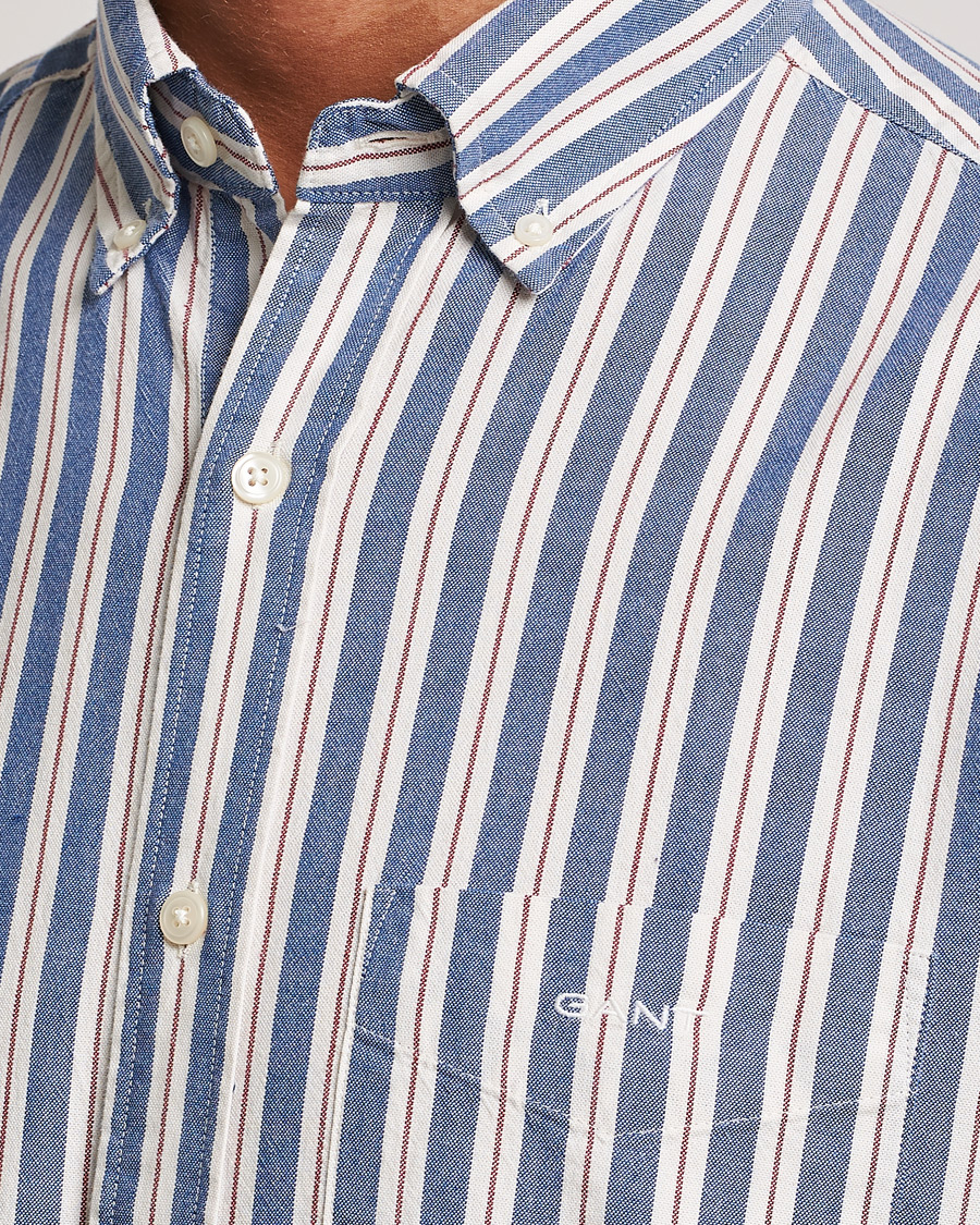 Men | Shirts | GANT | Regular Fit Archive Oxford Striped Shirt College Blue