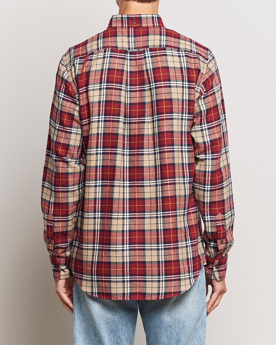 Men | Shirts | GANT | Regular Fit Flannel Checked Shirt Plumped Red