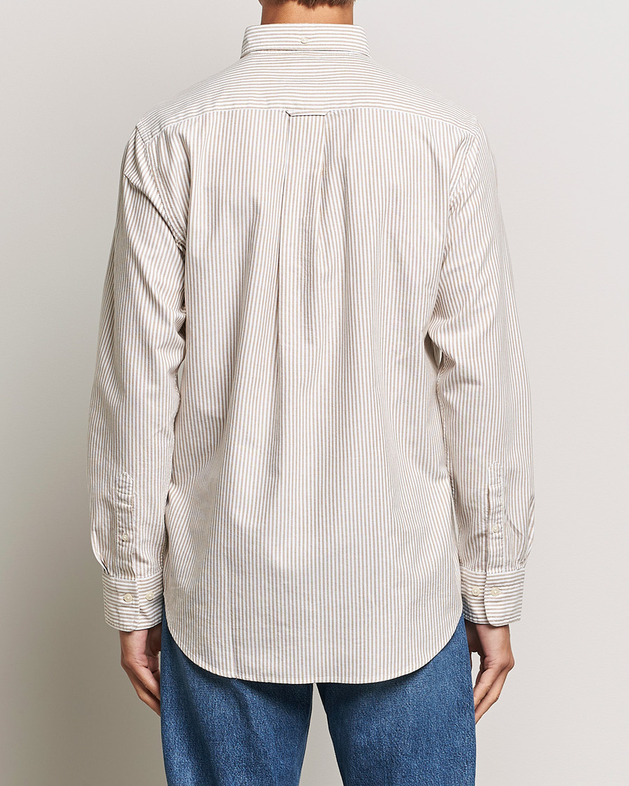 Men | Shirts | GANT | Regular Fit Striped Oxford Shirt Woody Brown