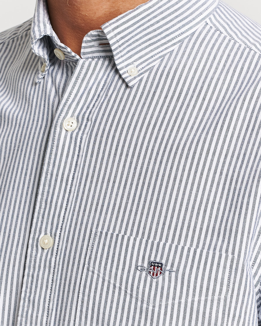 Men | Shirts | GANT | Regular Fit Striped Oxford Shirt Persien Blue