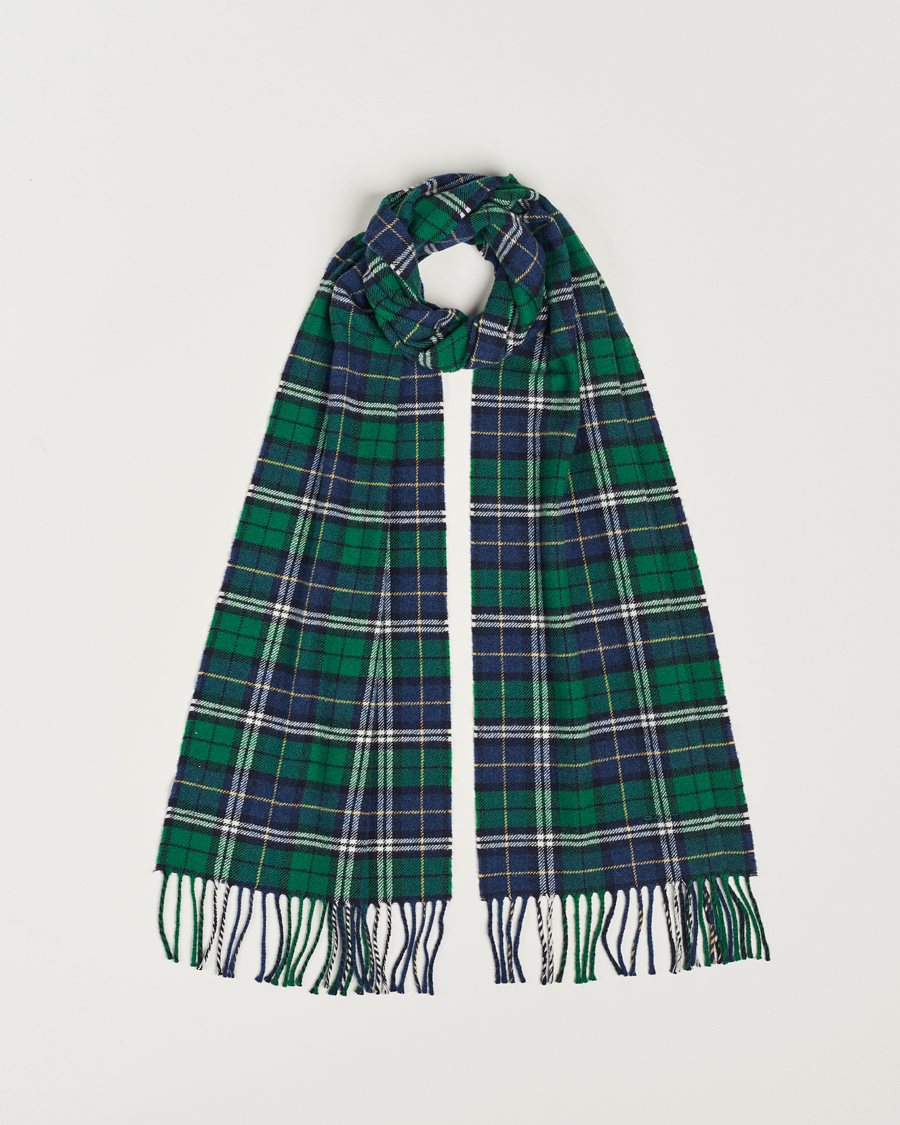 Men | Scarves | GANT | Wool Multi Checked Scarf Forest Green