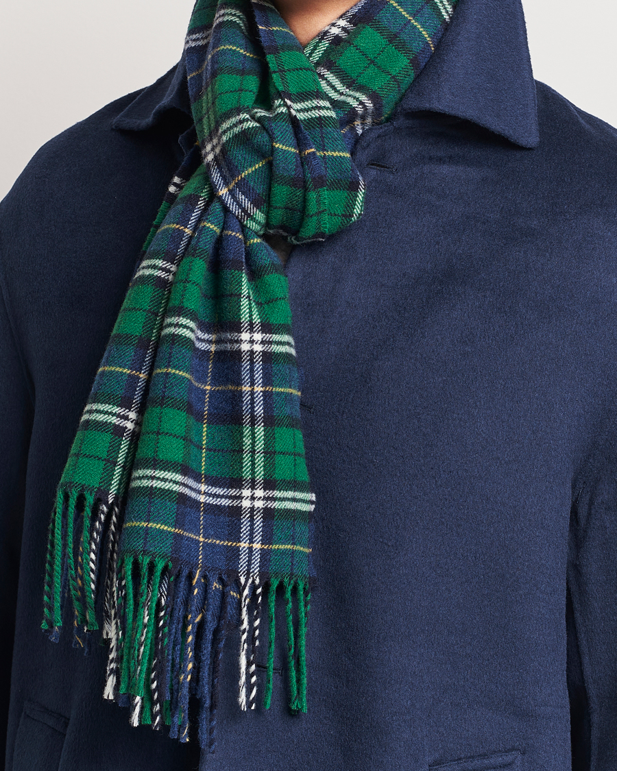 Men | Scarves | GANT | Wool Multi Checked Scarf Forest Green