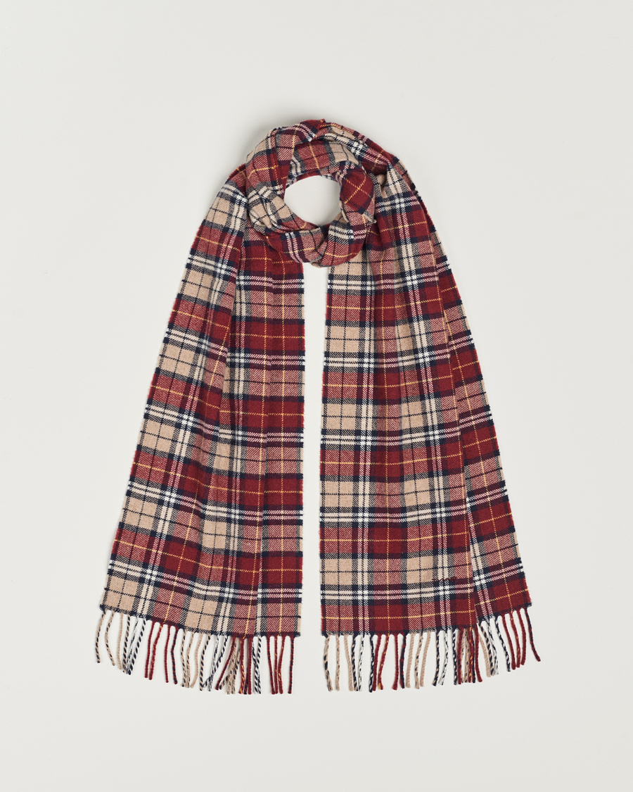 Men | Scarves | GANT | Wool Multi Checked Scarf Plumped Red