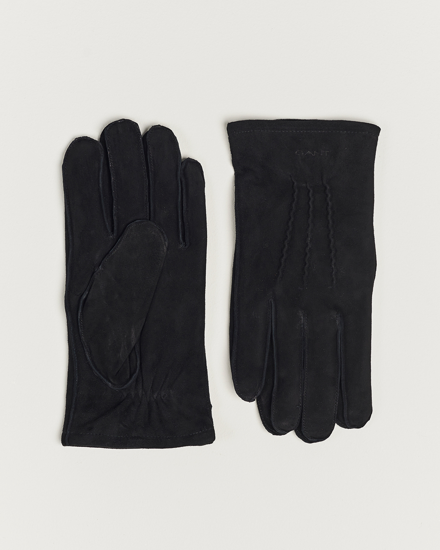 Men | GANT Classic Suede Gloves Black | Gant | Classic Suede Gloves Black