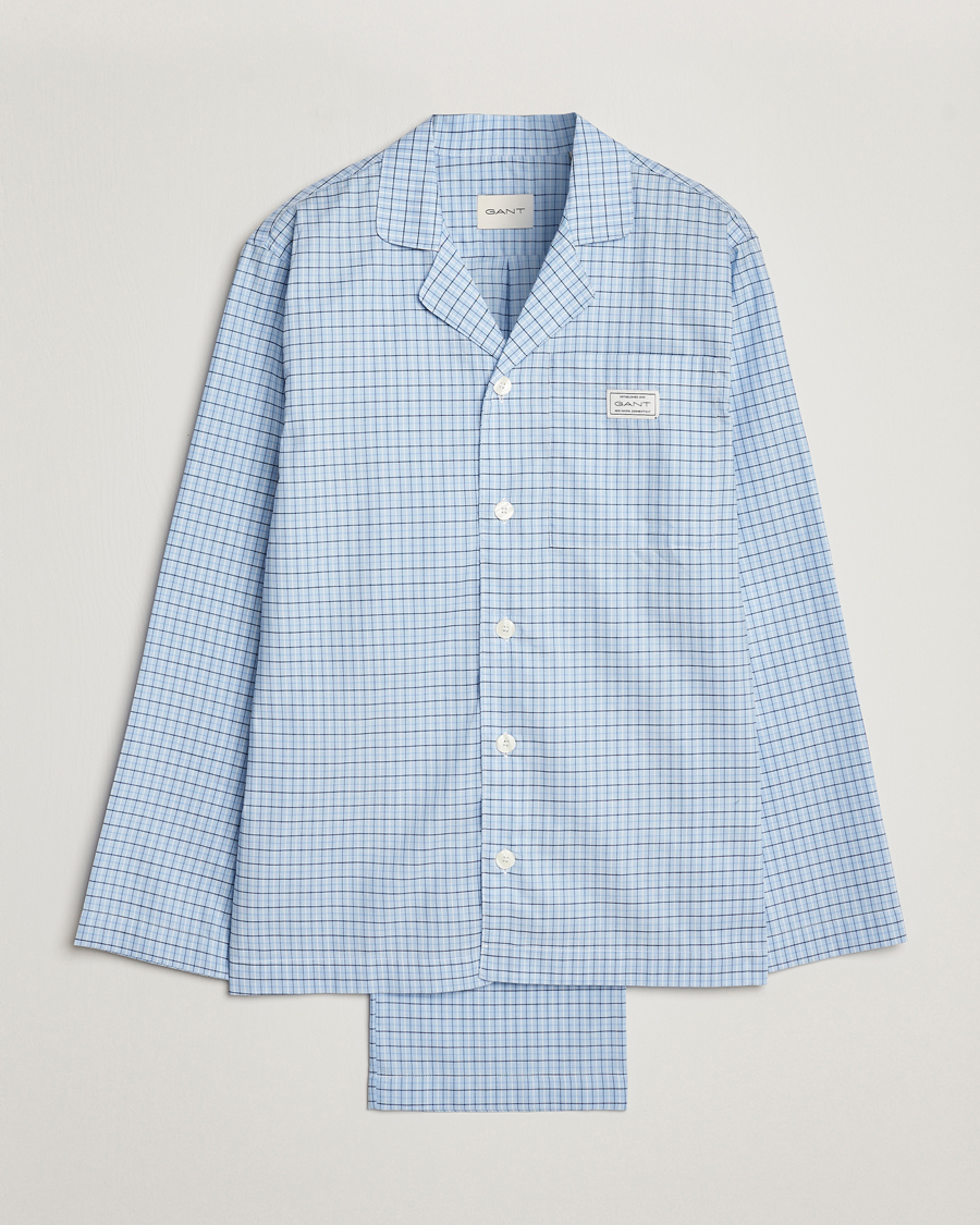 Men | Pyjamas & Robes | Gant | Checked Pyjama Set Capri Blue