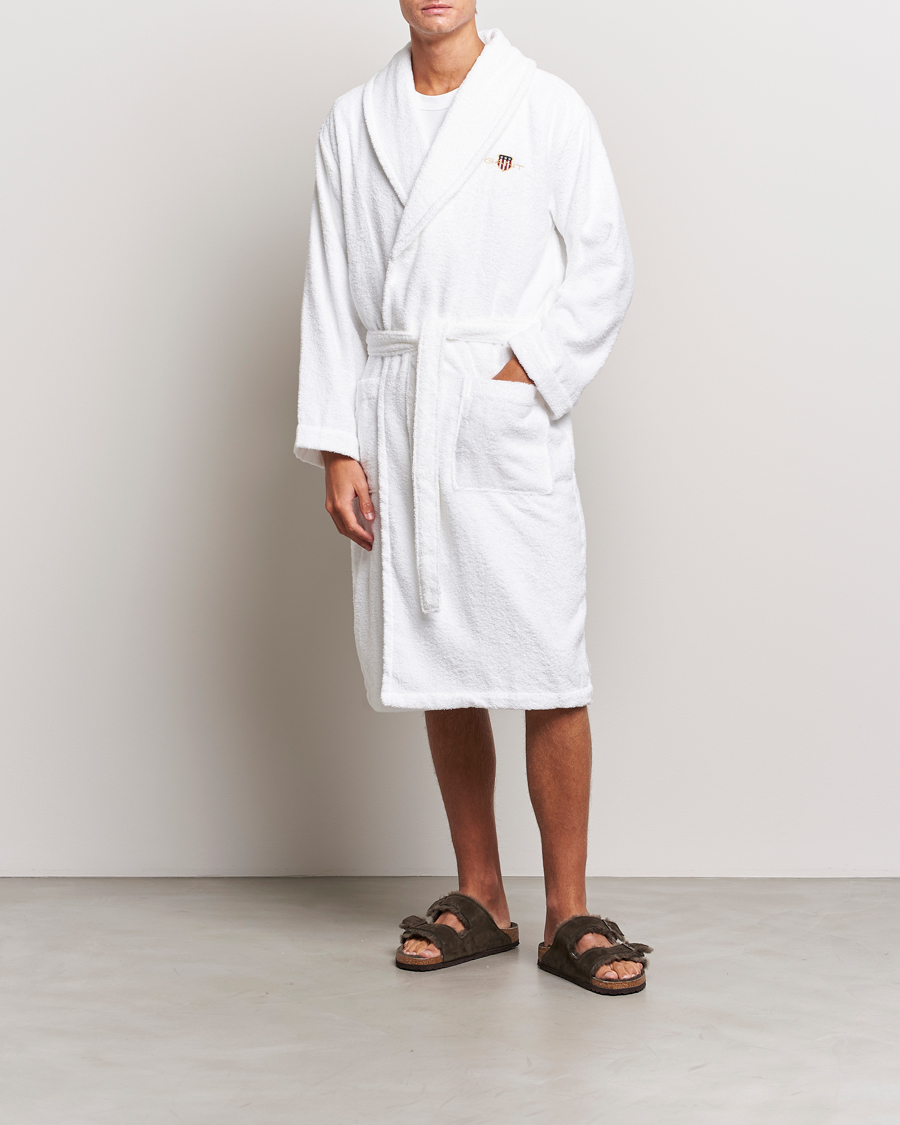 Men | Pyjamas & Robes | GANT | Archive Shield Terry Robe White