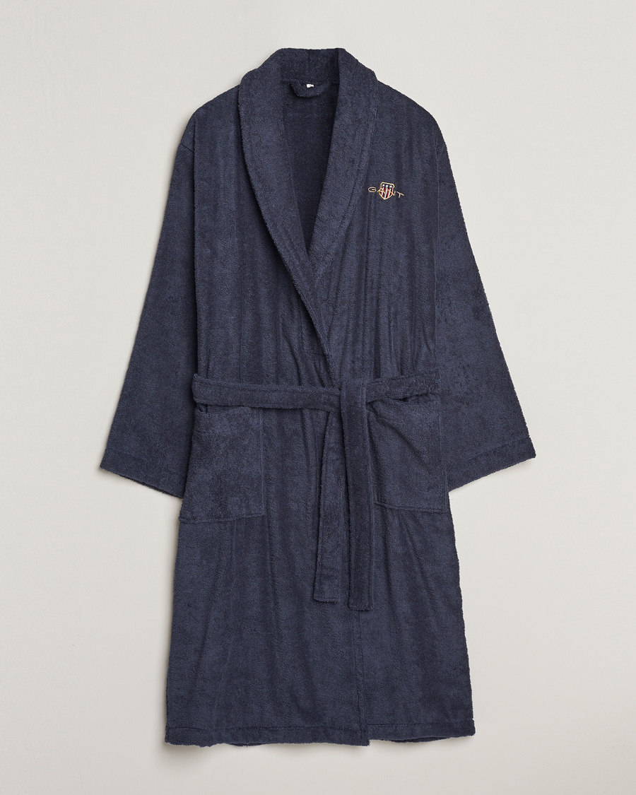 Men | GANT Archive Shield Terry Robe Evening Blue | Gant | Archive Shield Terry Robe Evening Blue
