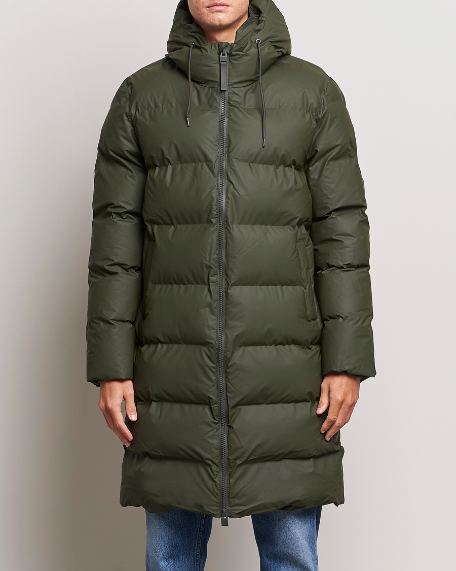 Men |  | RAINS | Alta Long Puffer Jacket Green
