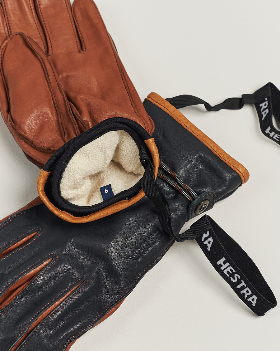 Men | Accessories | Hestra | Wakayama Leather Ski Glove Navy/Brown