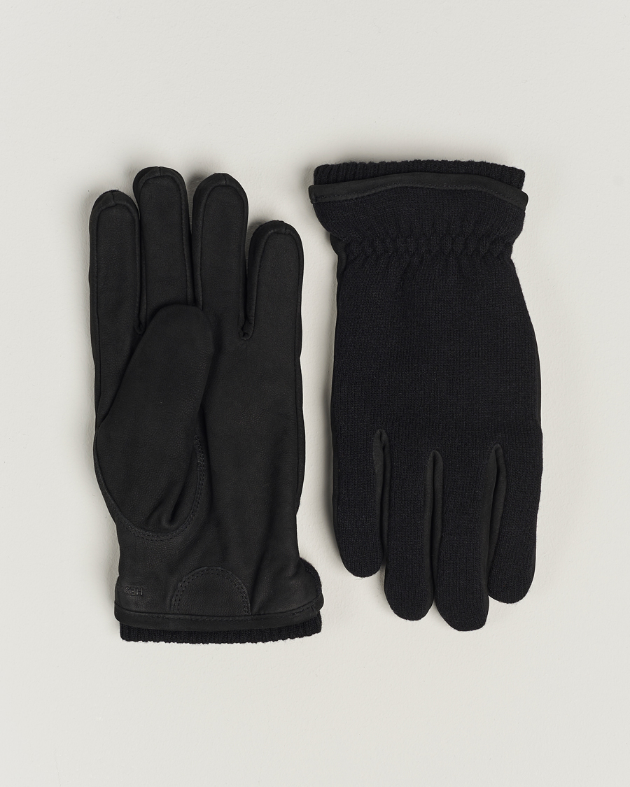 Men |  | Hestra | Noah Nubuck Wool Tricot Glove Black