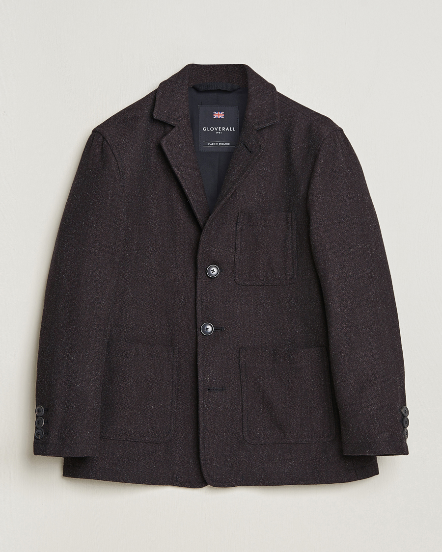 Men |  | Gloverall | Wool Worker Shirt Jacket Mulberry
