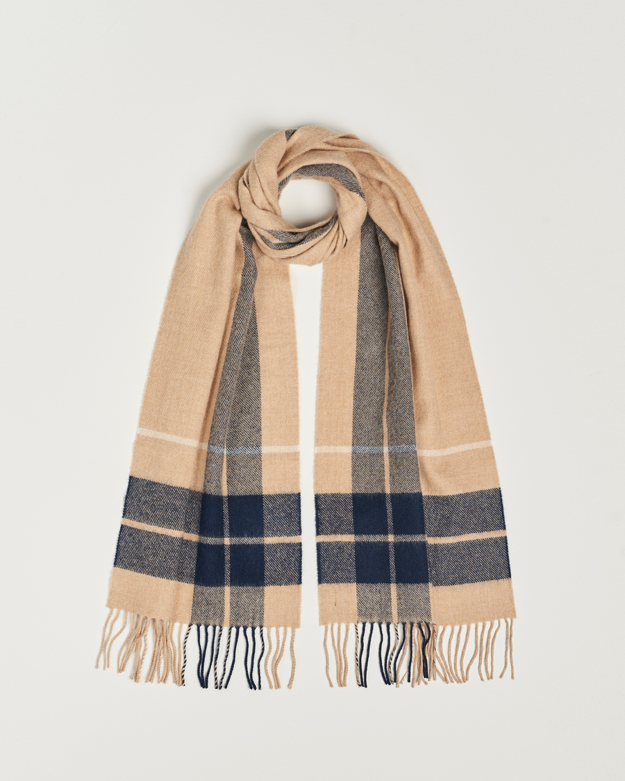 Men | Scarves | Gloverall | Lambswool Scarf Camel Check