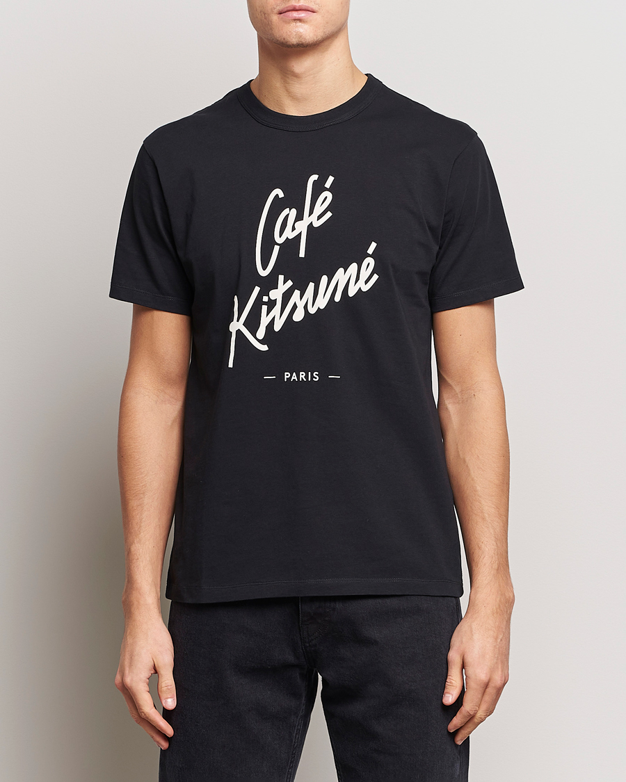 Men | Short Sleeve T-shirts | Café Kitsuné | Crew T-Shirt Black