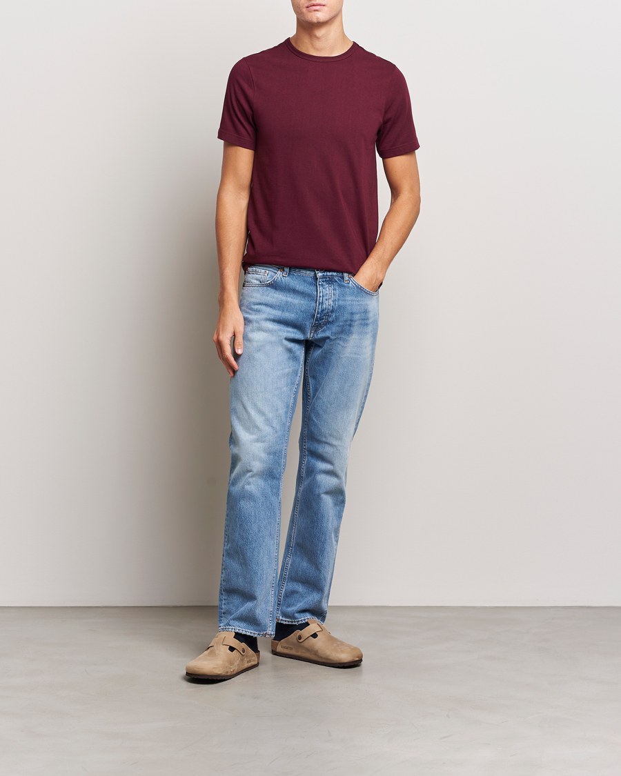 Men | T-Shirts | Merz b. Schwanen | 1950s Classic Loopwheeled T-Shirt Ruby Red