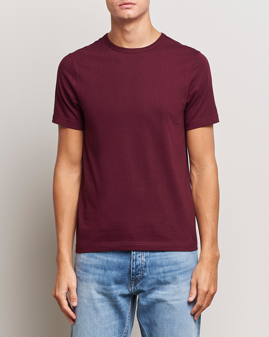 Men | T-Shirts | Merz b. Schwanen | 1950s Classic Loopwheeled T-Shirt Ruby Red