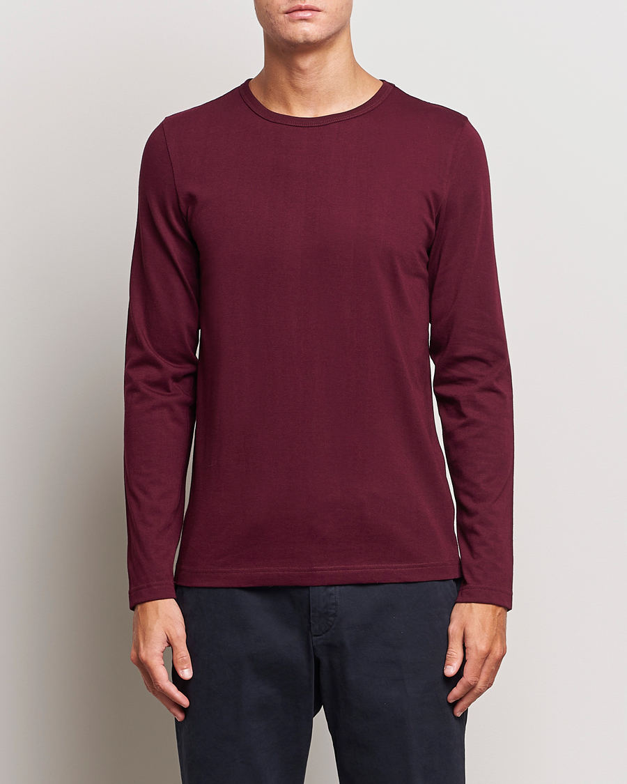 Men | Long Sleeve T-shirts | Merz b. Schwanen | 1950s Classic Loopwheeled Longsleeve T-Shirt Ruby Red
