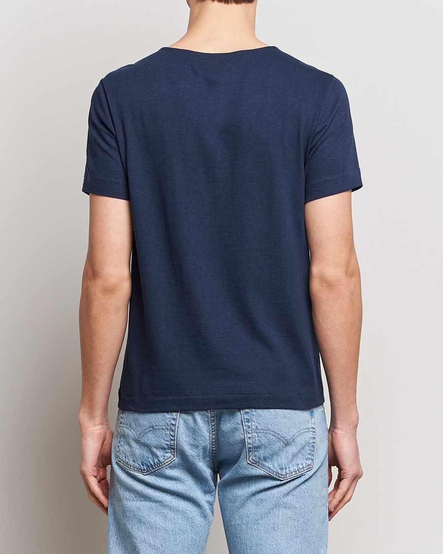 Men | T-Shirts | Merz b. Schwanen | 1920s Loopwheeled T-shirt Ink Blue