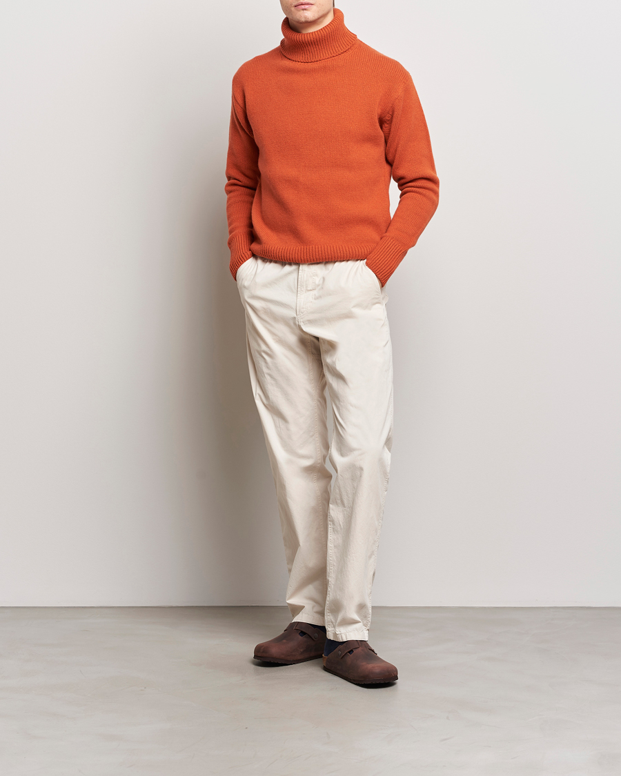 Men | Sweaters & Knitwear | Merz b. Schwanen | Cashmere/Merino Rollneck Rust