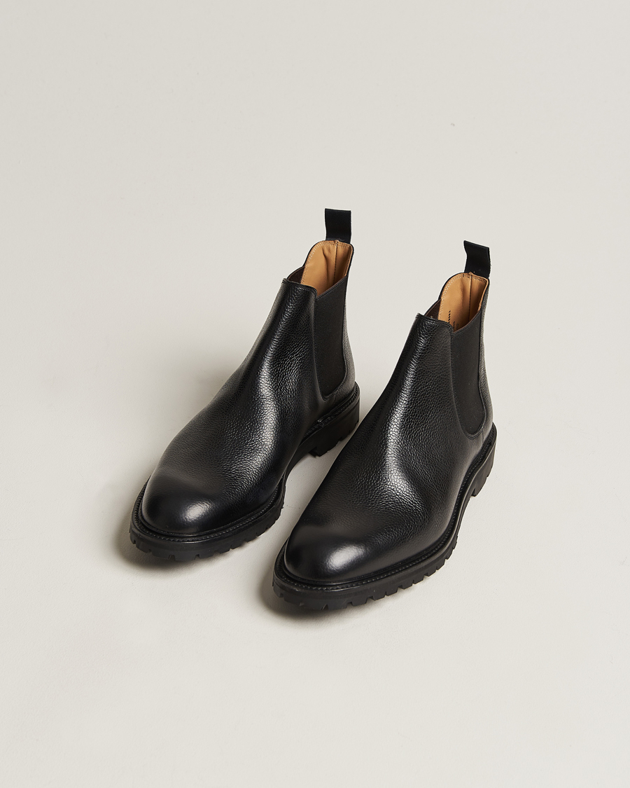 Men | Boots | Crockett & Jones | Chelsea 11 Black Calf Grained