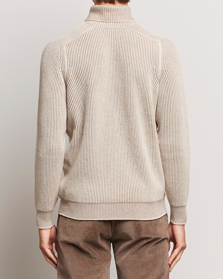 Men | Sweaters & Knitwear | SEASE | Dinghy Rib Cashmere Rollneck Oyster