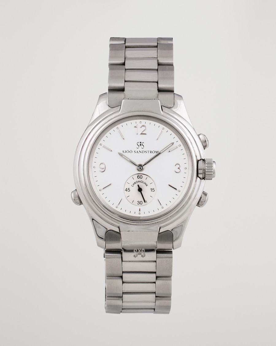 Men | Sjöö Sandström Pre-Owned Chronolink Worldtimer WT 6202 Steel White | Sjöö Sandström Pre-Owned | Chronolink Worldtimer WT 6202 Steel White